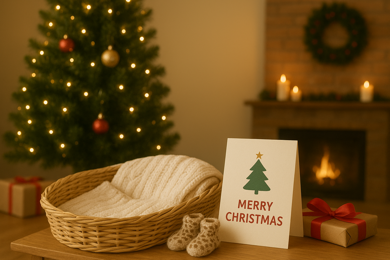 Hva skrive på babyens første julekort?